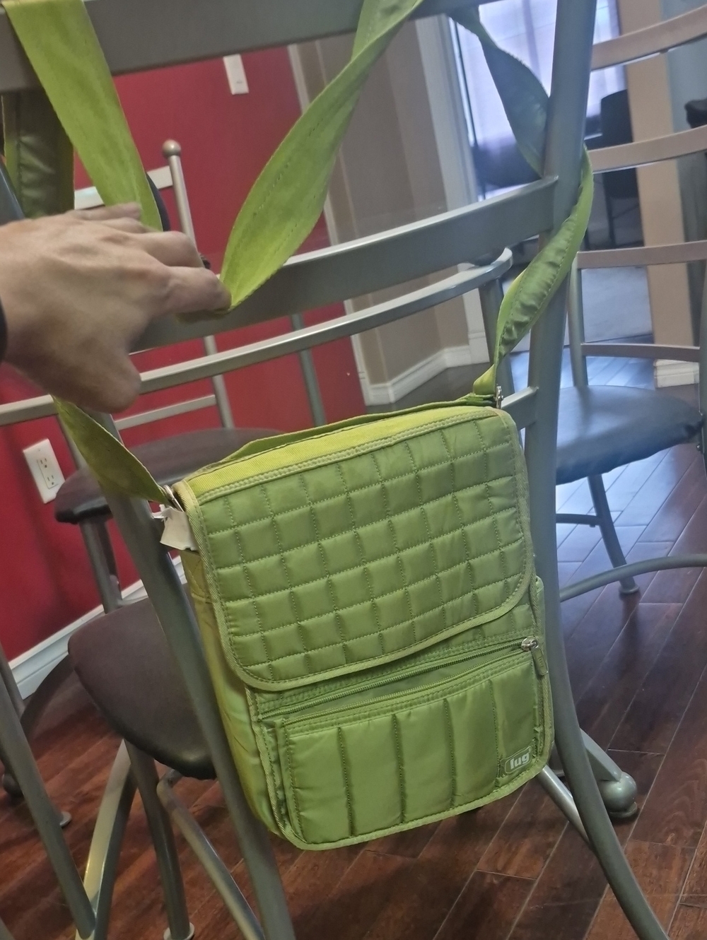 Green Quilted Crossbody Bag
